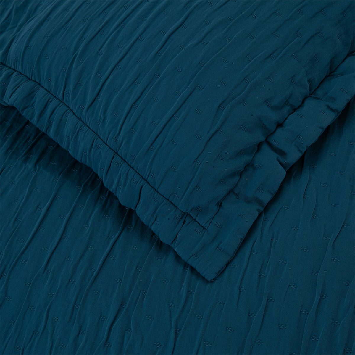 Bedsprei Set | Leron - Petrolblauw | 100% Katoen - Pure Harmony