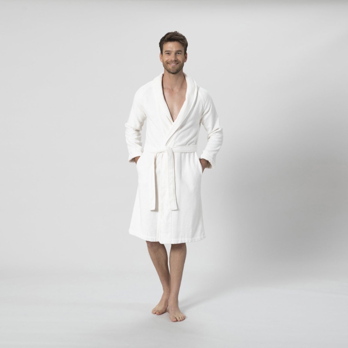 Badjas Unisex | Solid - Ecru | Bamboe & Katoen - Pure Harmony