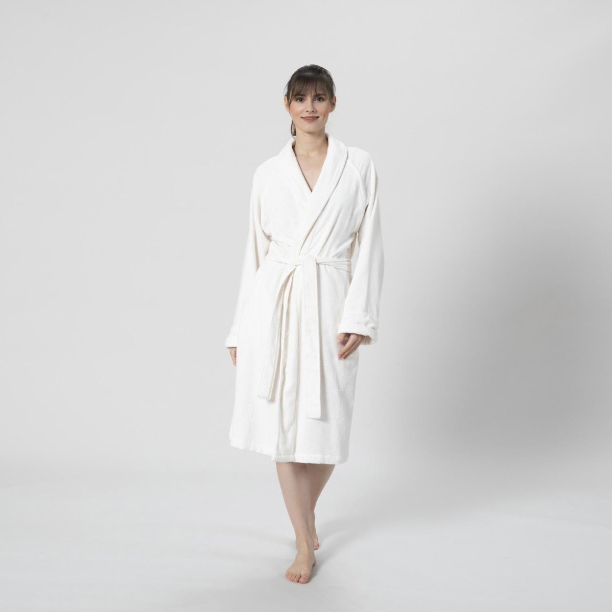 Badjas Unisex | Solid - Ecru | Bamboe & Katoen - Pure Harmony