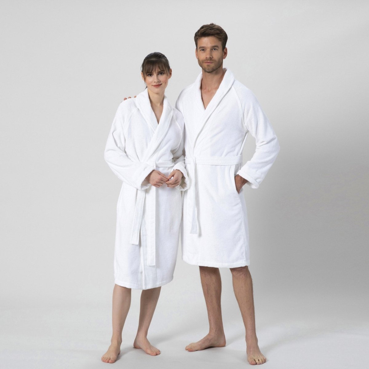 Badjas Unisex | Solid - Wit | Bamboe & Katoen - Pure Harmony