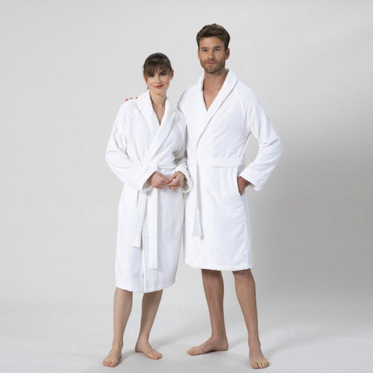 Badjas Unisex | Solid - Wit | Bamboe & Katoen - Pure Harmony