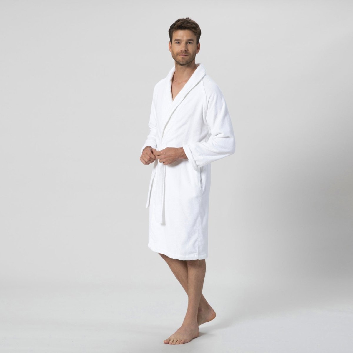 Badjas Unisex | Solid - Wit | Bamboe & Katoen - Pure Harmony
