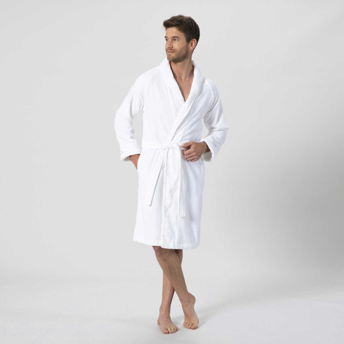 Badjas Unisex | Solid - Wit | Bamboe & Katoen - Pure Harmony