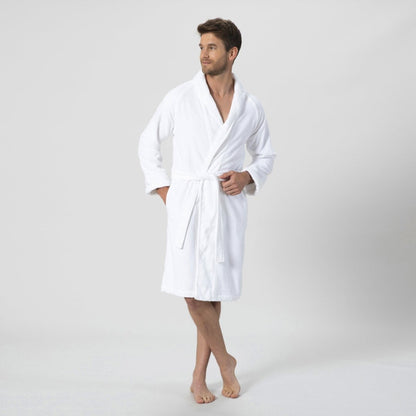 Badjas Unisex | Solid - Wit | Bamboe & Katoen - Pure Harmony