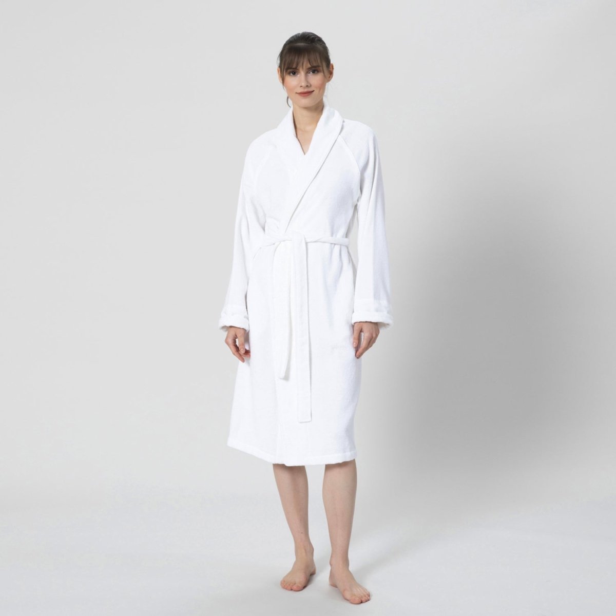 Badjas Unisex | Solid - Wit | Bamboe & Katoen - Pure Harmony