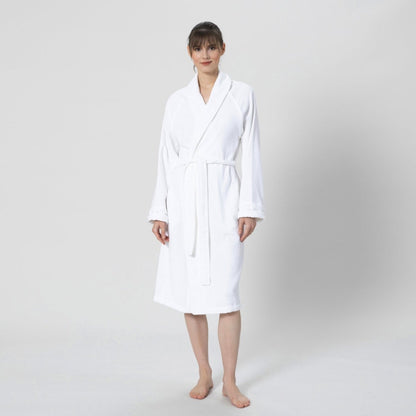 Badjas Unisex | Solid - Wit | Bamboe & Katoen - Pure Harmony