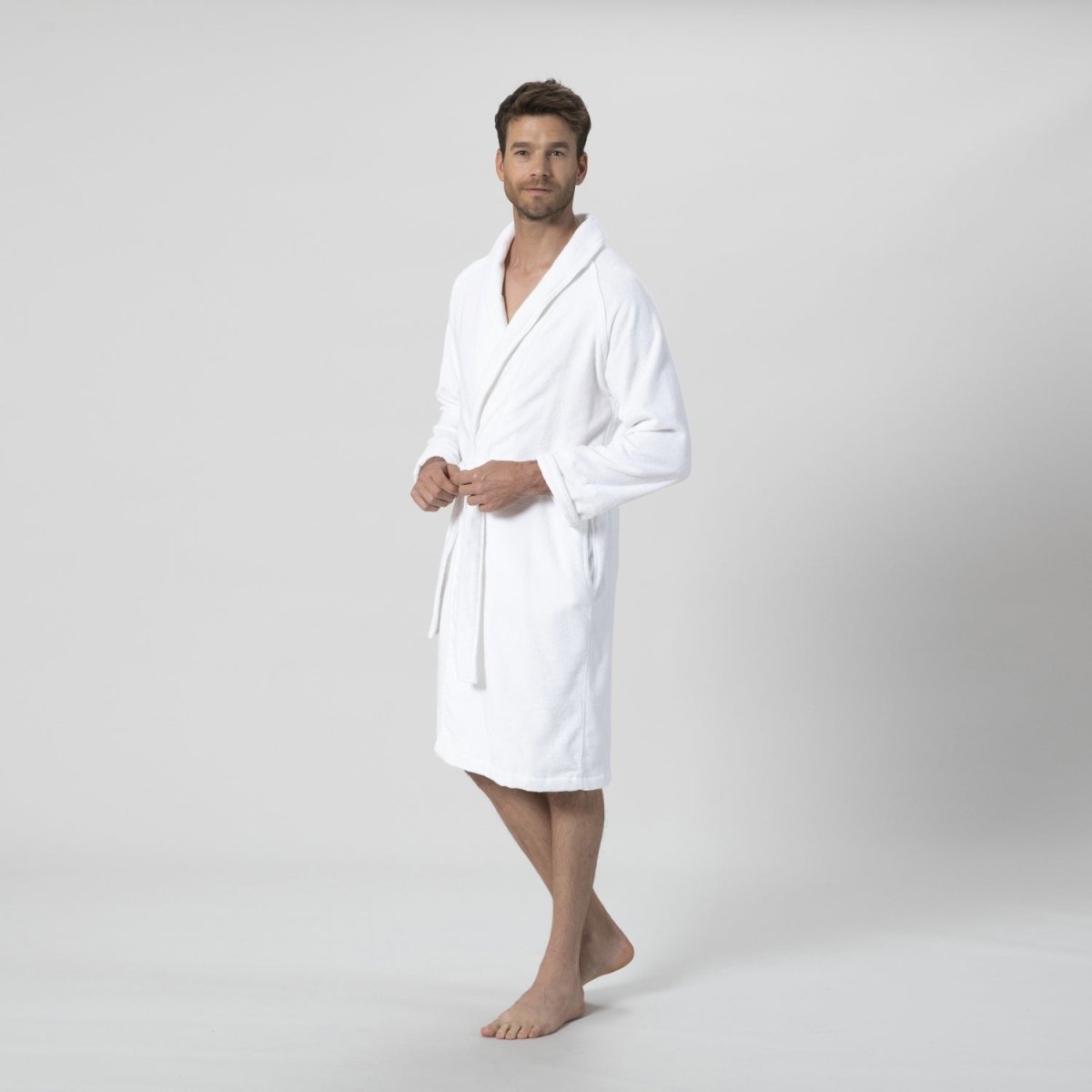 Badjas Unisex | Solid - Wit | Bamboe & Katoen - Pure Harmony