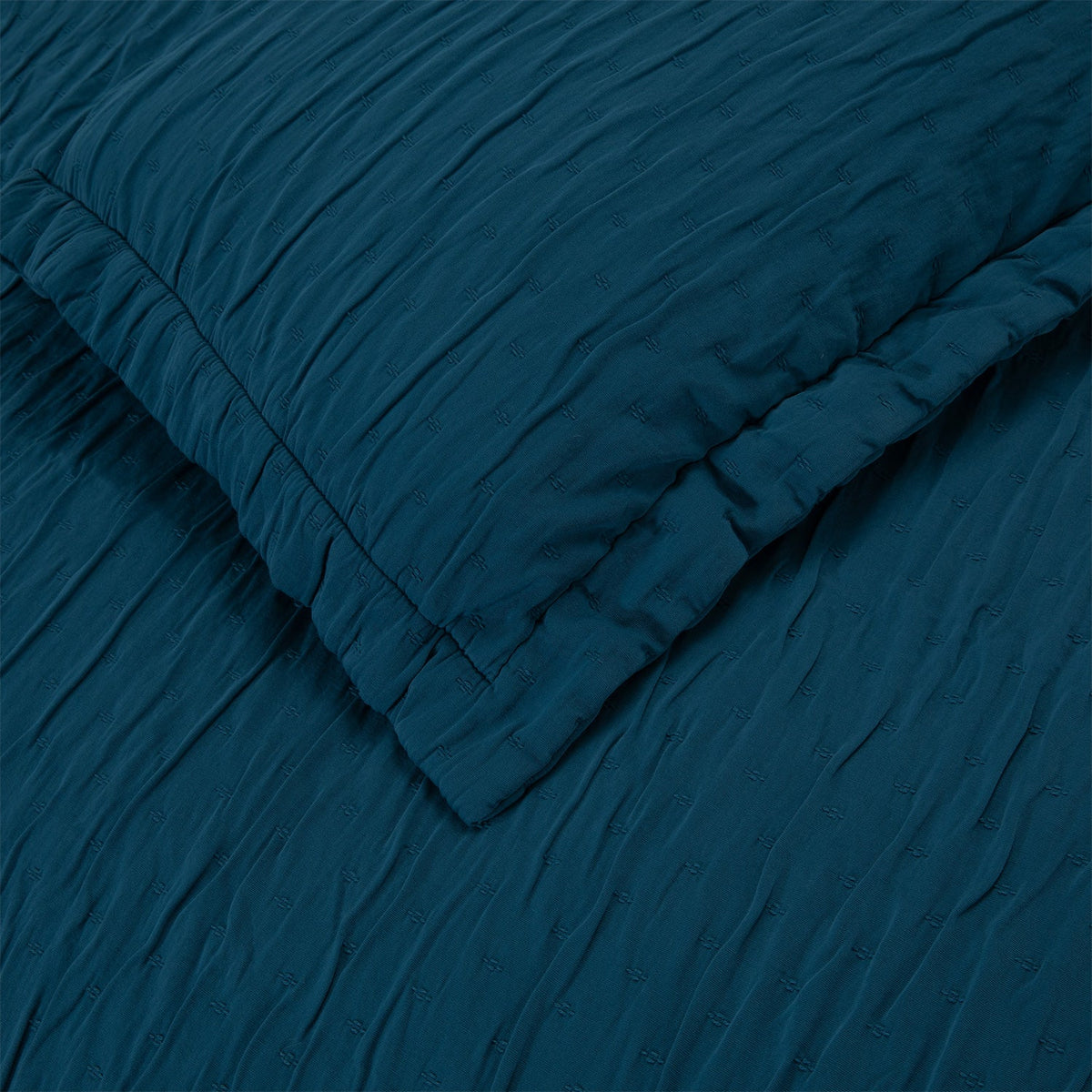 Bedsprei Set | Leron - Petrolblauw | 100% Katoen - Pure Harmony