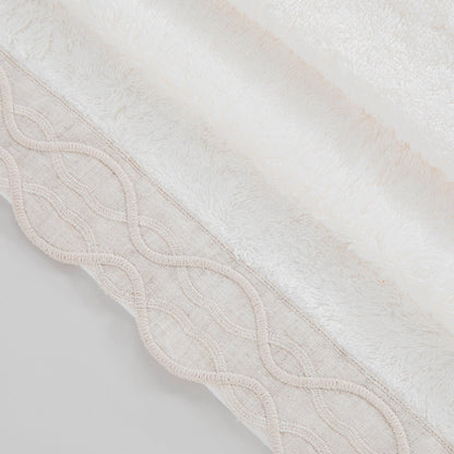 Handdoek | Border - Ecru | Bamboe & Katoen - Pure Harmony