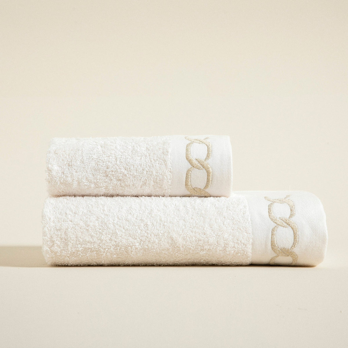 Handdoek | Corrente - Ecru/Goud | Bamboe & Katoen - Pure Harmony