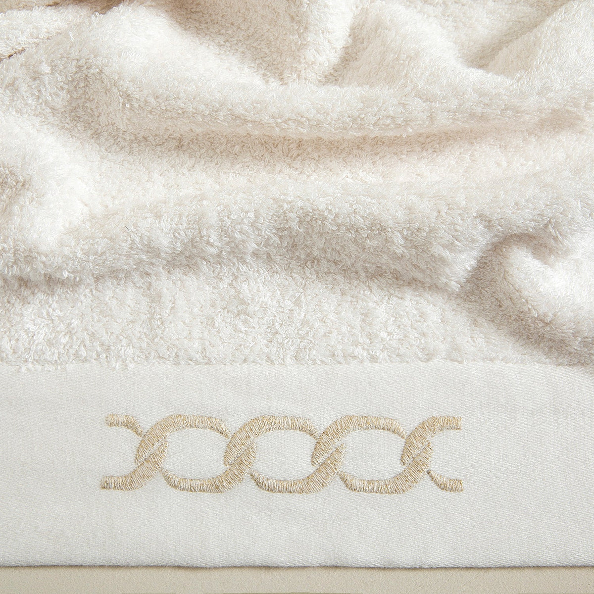 Handdoek | Corrente - Ecru/Goud | Bamboe & Katoen - Pure Harmony