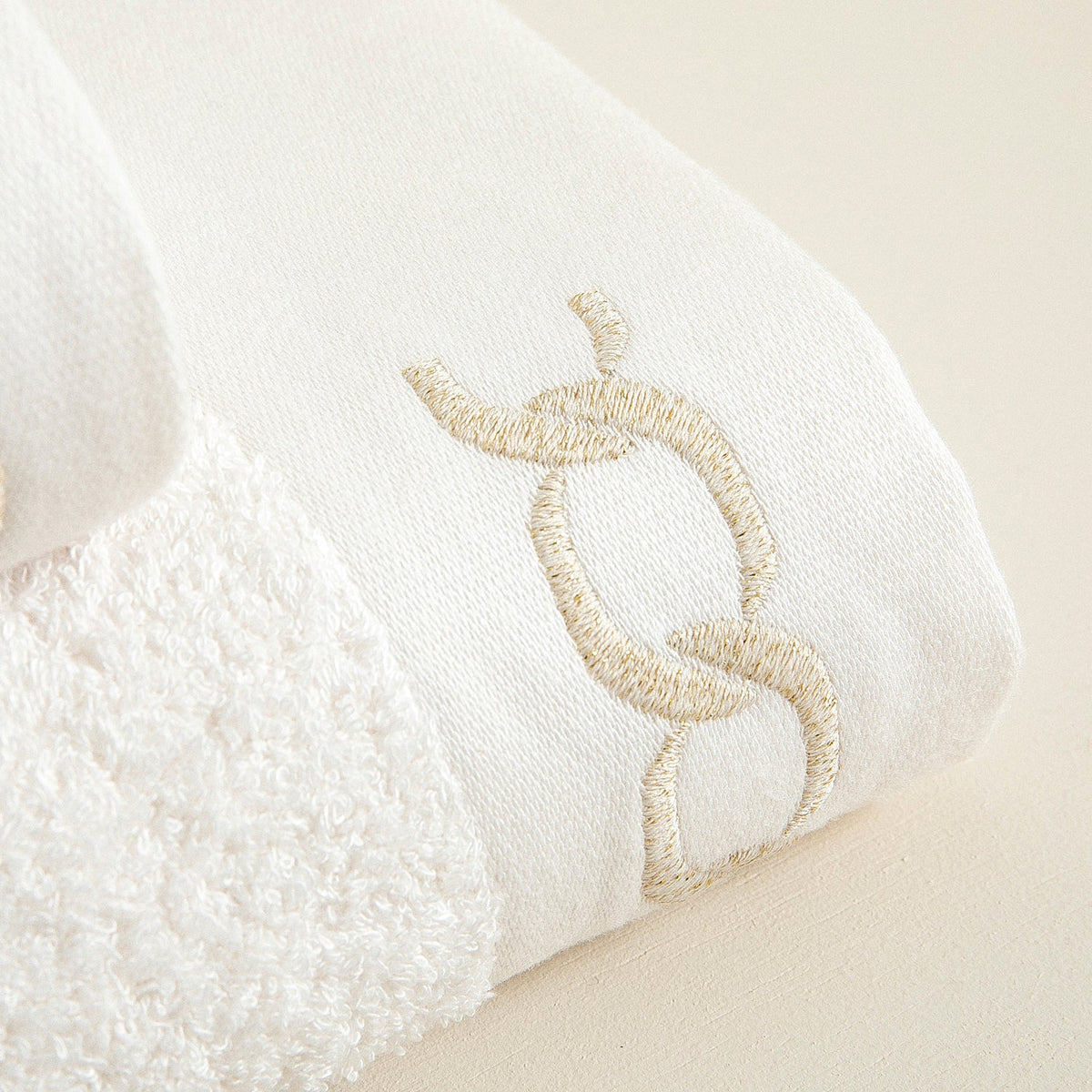 Handdoek | Corrente - Ecru/Goud | Bamboe & Katoen - Pure Harmony
