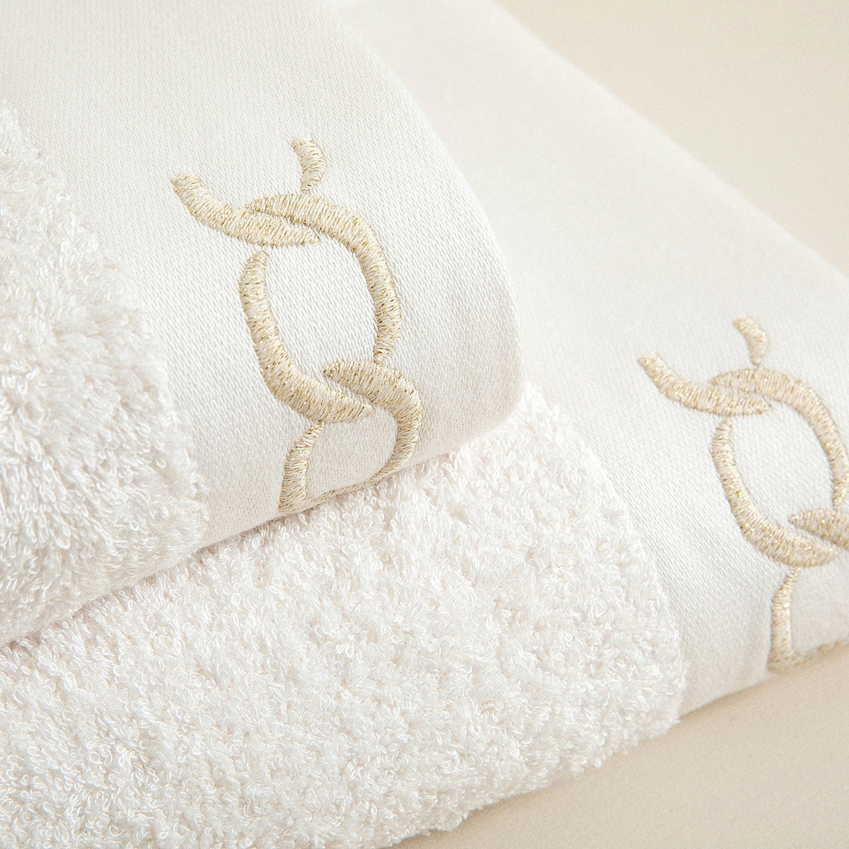 Handdoek | Corrente - Ecru/Goud | Bamboe & Katoen - Pure Harmony