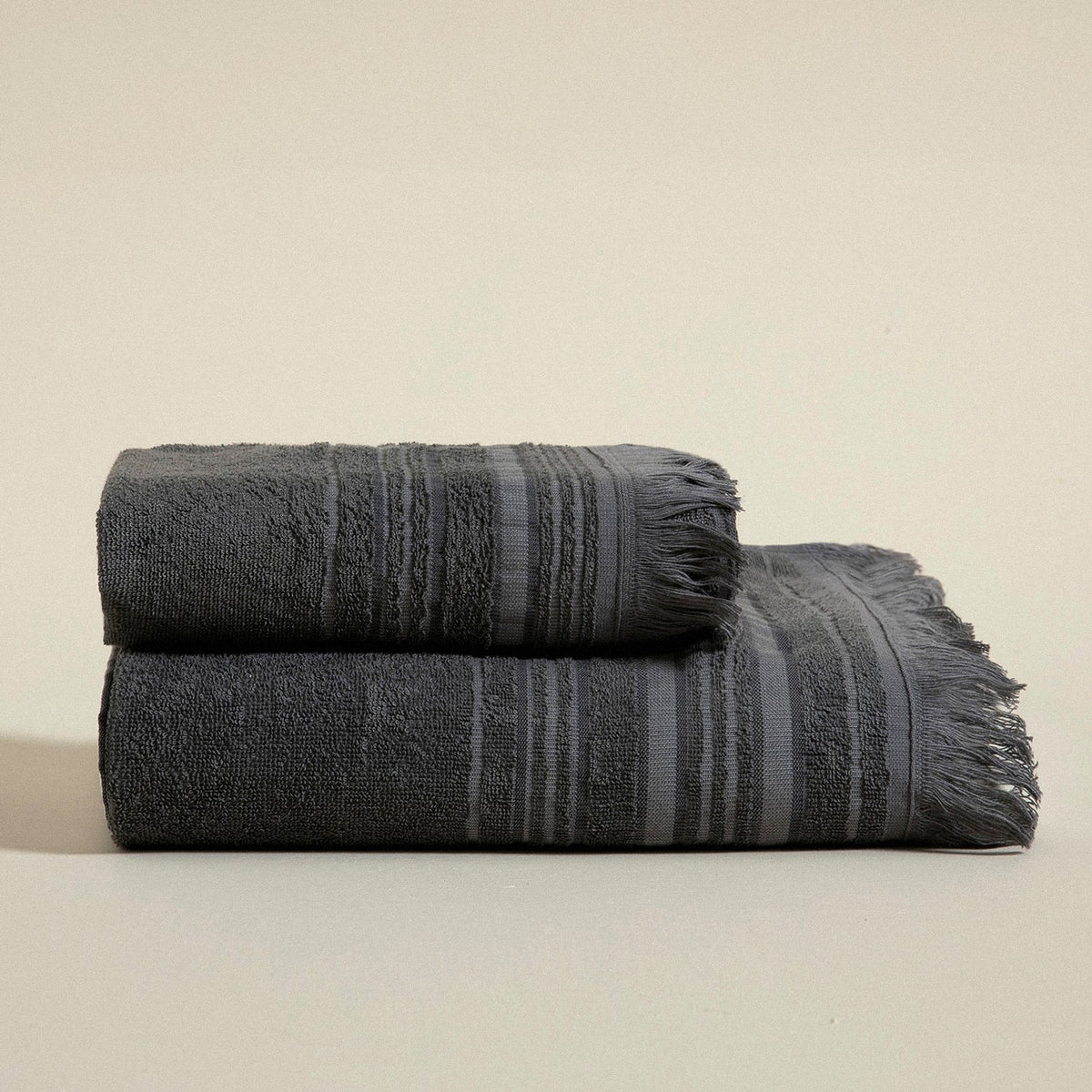 Handdoek | Derin - Asgrijs | Bamboe & Katoen - Pure Harmony