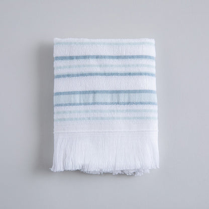 Handdoek | Derin - Wit/Lichtaqua | Bamboe & Katoen - Pure Harmony