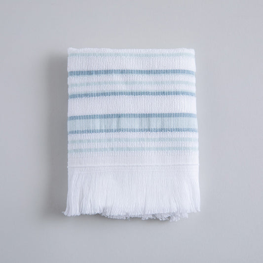 Handdoek | Derin - Wit/Lichtaqua | Bamboe & Katoen - Pure Harmony