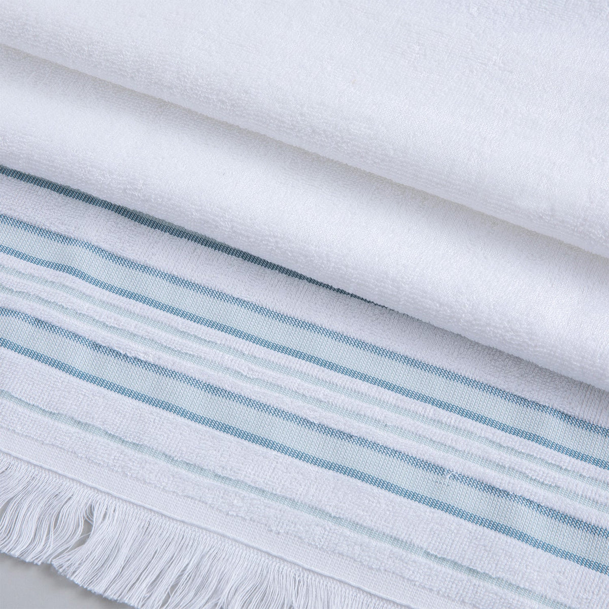 Handdoek | Derin - Wit/Lichtaqua | Bamboe & Katoen - Pure Harmony
