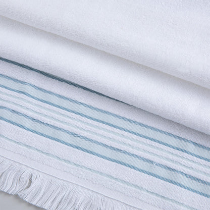 Handdoek | Derin - Wit/Lichtaqua | Bamboe & Katoen - Pure Harmony
