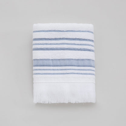 Handdoek | Derin - Wit/Marineblauw | Bamboe & Katoen - Pure Harmony