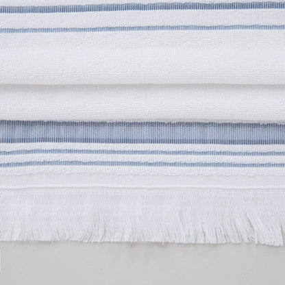 Handdoek | Derin - Wit/Marineblauw | Bamboe & Katoen - Pure Harmony