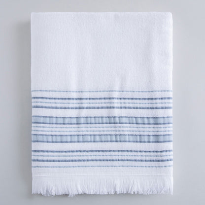 Handdoek | Derin - Wit/Marineblauw | Bamboe & Katoen - Pure Harmony